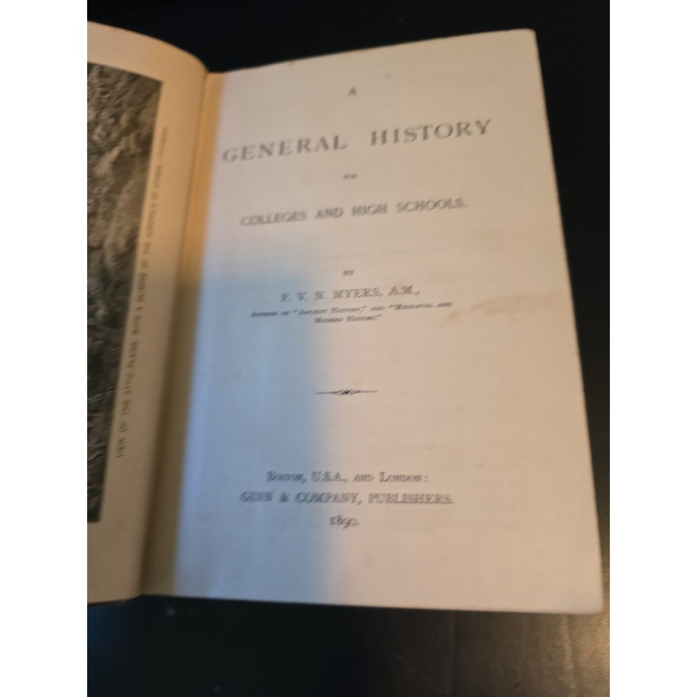 1890 Edition Book General History For Colleges and High Schools ANTIQUE